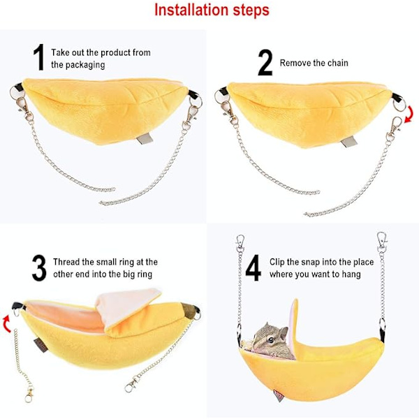 Banan Hamster Seng Hus Hengekøye Små Dyr Henge Varmt Seng H