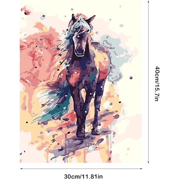 5D Diamantmaleri Kit 30x40cm DIY Farverig Hest Diamantkunst Ki