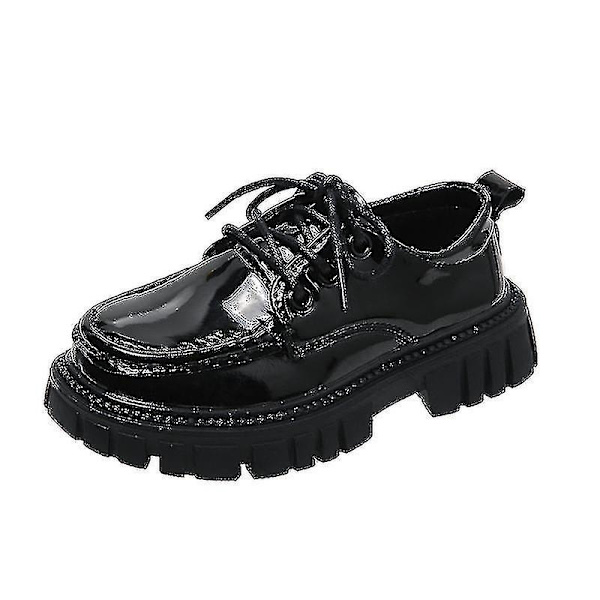 Wednesday Addams -kengät     Tyttöjen Lmitation -nahkakengät 2023 Uudet mustat   Kengät Prinsessamekot Kengät 2-.30.