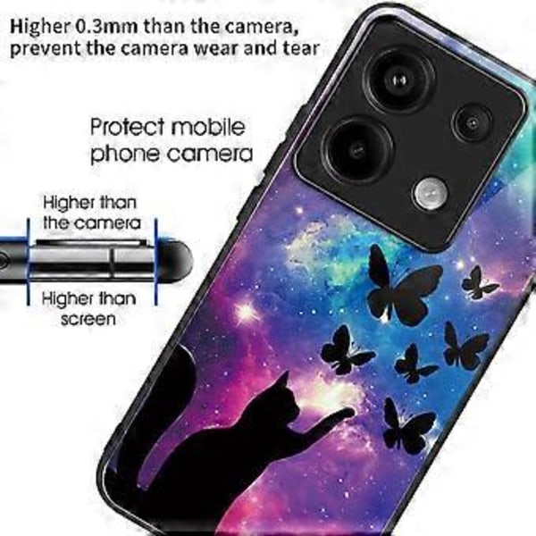 Skal för Xiaomi Redmi Note 13 Pro 5G/Poco X6 5G Härdat Glas+TPU Mönstertryck Baksida Telefonskal Style B