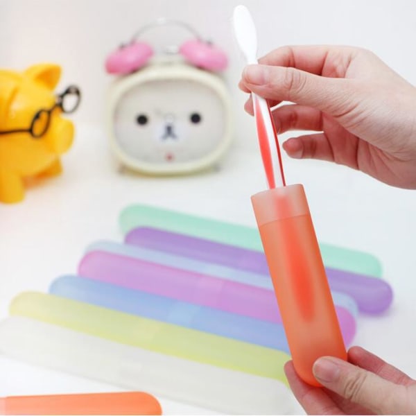 7 stk tannbørstekoffert reisedeksel plastholder, 7 stk forskjellig