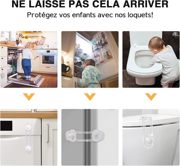 (4+8 Delar) Babyskåp, Barnsäkerhetsfönster Skåpdörr Block, C
