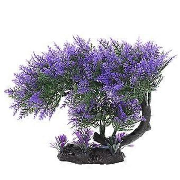 Dekorativt kunstig tre imitert furutre skrivebordsakvarium dekor akvarietilbehør ( )