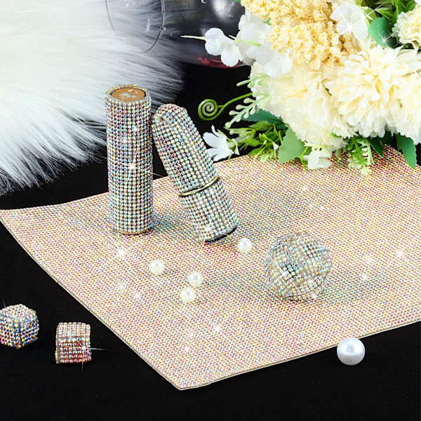 1 kpl AB-väriset 9,4 x 7,9 tuuman bling-kristallitimanttitarra DIY