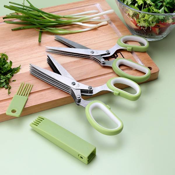 Multifunktionell Gourmet Sax Set med 5 Blad i Rostfritt Stål