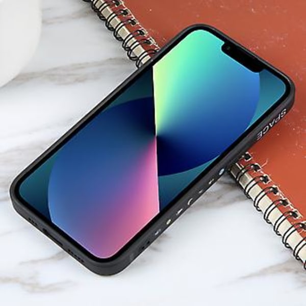 Silikone Telefon Cover til iPhone 13 Planet Landing-Black
