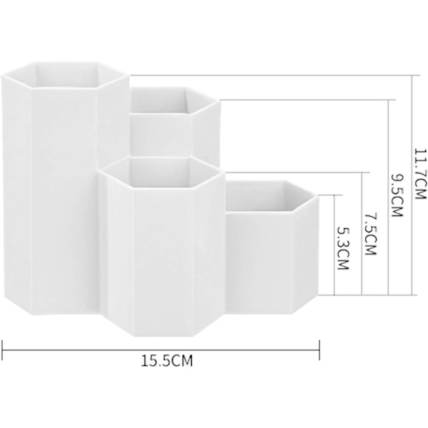 1 stk (Hvid) Plastik Sekskantet Penneholder, Multifunktionel Penneholder, P