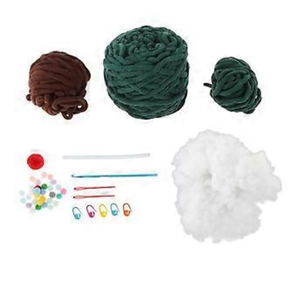 Julgransvirkning Kit Dekorationer Handstickade Mjuka DIY Hantverk Virknålar Tillverkningskit för Barn Vuxna Påsk Flickvän Nybörjare() green