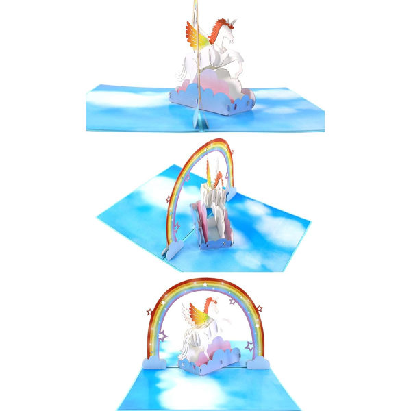3D Syntymäpäiväkortti, Valmistujaiskortti, Muistokortti, Yksisarvinen a
