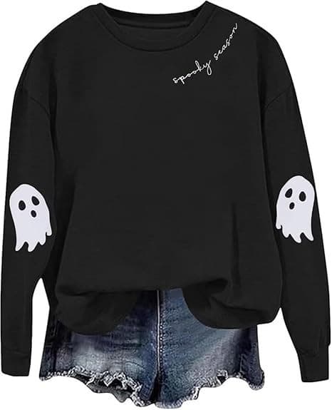 Halloween-genser, spøkelsessesong-genser for kvinner, spøkelseshettegenser - Størrelse 2XL 2XL