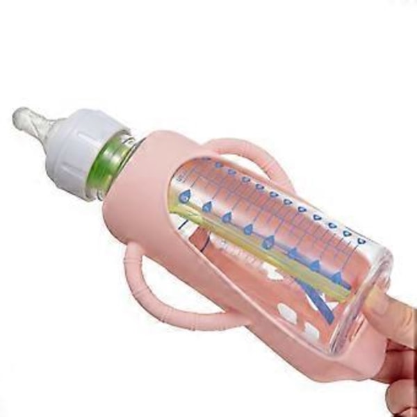 Elintarvikelaatuinen silikoninen tuttipullon suojus 120ml/250ml säiliön pidike suojakotelo helppo ote läpinäkyvä Transparent 120ml
