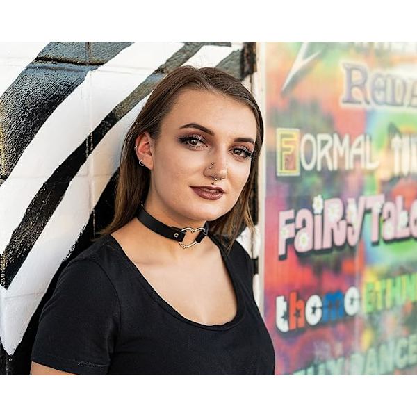 2 stk. Justerbar Sort Kawaii Choker og Halskæde, Æstetisk