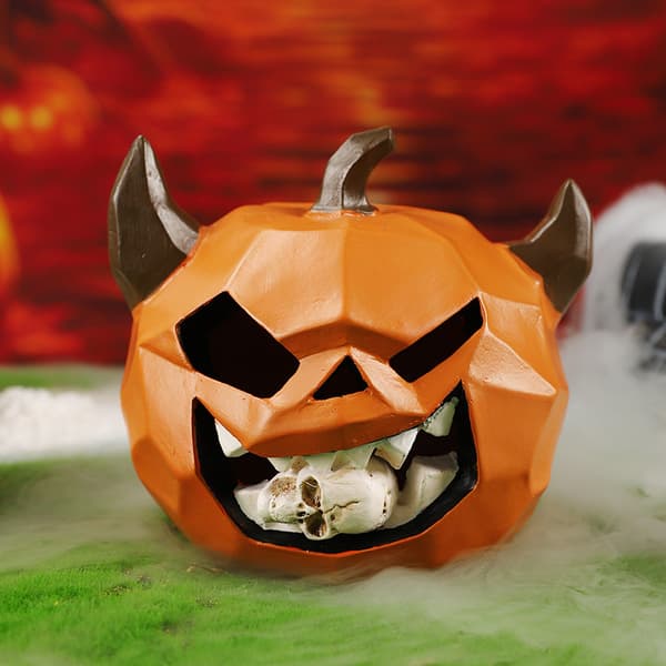 Halloween Skelet Græskar Figur, Perfekt til Hjem, Veranda, Have, Bord og Indendørs/Udendørs Efterårsdekorationer - B