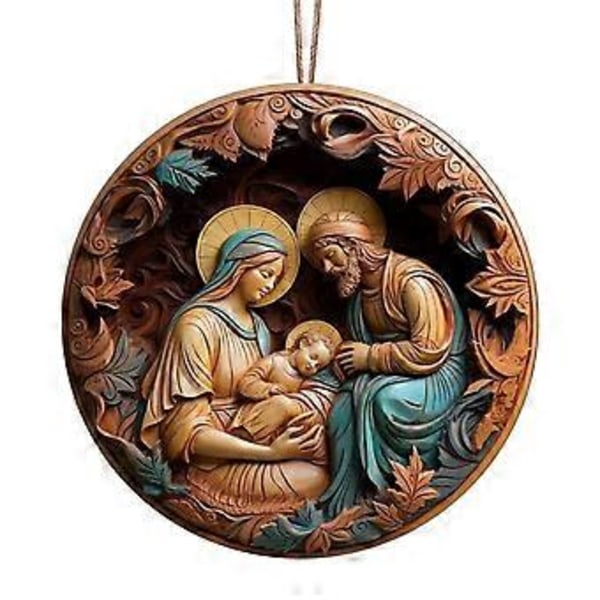 Användarvänlig Akryl Julkrubba Hängande Ornament Perfekt för Julgran och Festliga Väggdekorationer 4