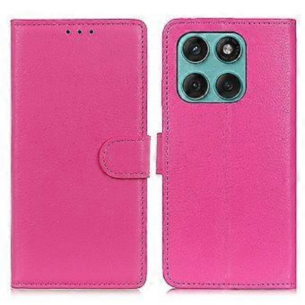 Plånboksfodral för Motorola Edge 60 Fusion 5G PU Läder Telefonskal Litchi Textur Rose