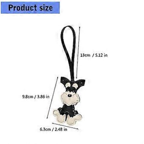 Mångsidig Schnauzer Hund Nyckelring Modeaccessoar för Djurälskare och Stilsäkra Individer I Robust PU Läder Svart Black