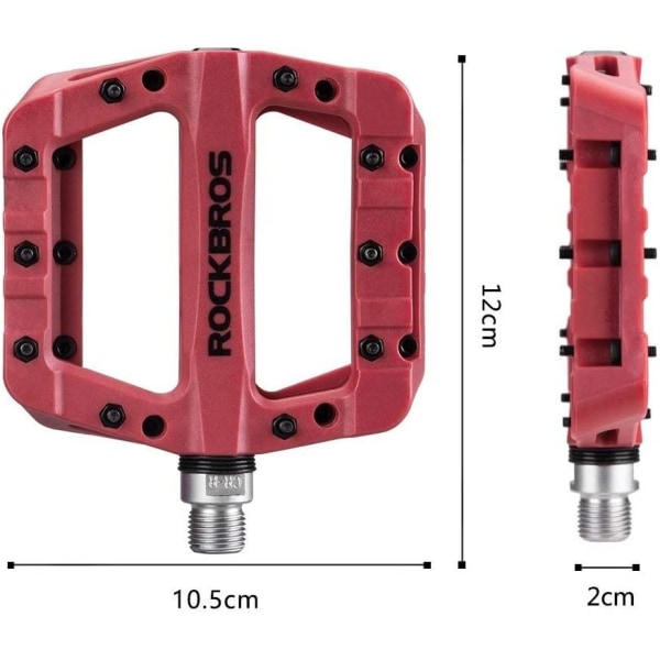 Par af nylon flade pedaler 12*10,5 cm landevejscykel 3 lejer Anti-S