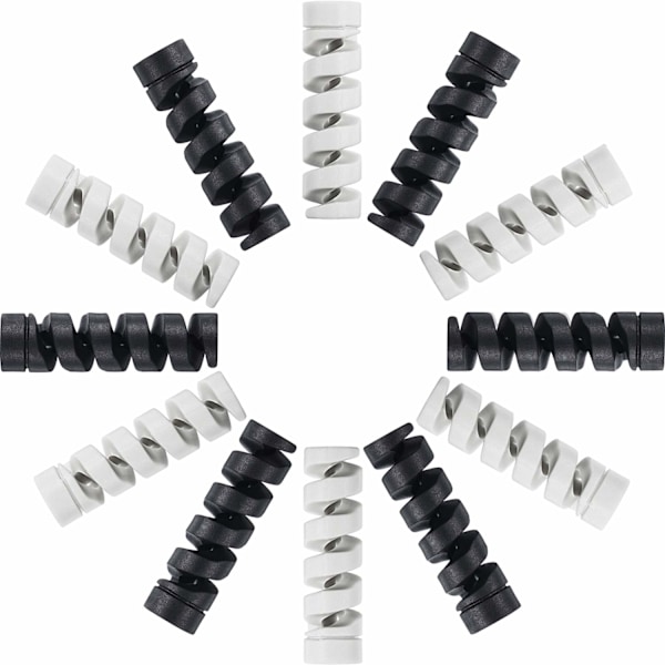 12 Stycken Typ-C Kabel Laddare, (12 Stycken, Svart, Grå) Mjuk Sil