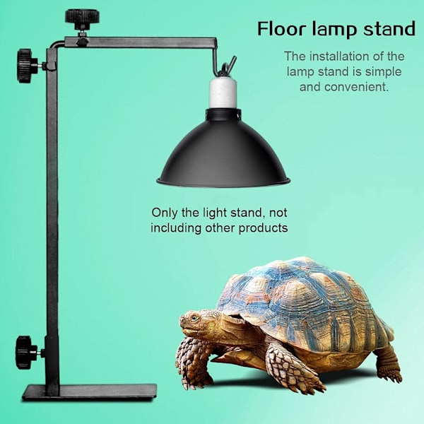 Reptillampa Stativ med Justerbar Bas - Metallgolvlampa Stativ