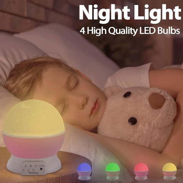 Star Projection Night Light, Kids Night Light 360° Rotation Baby