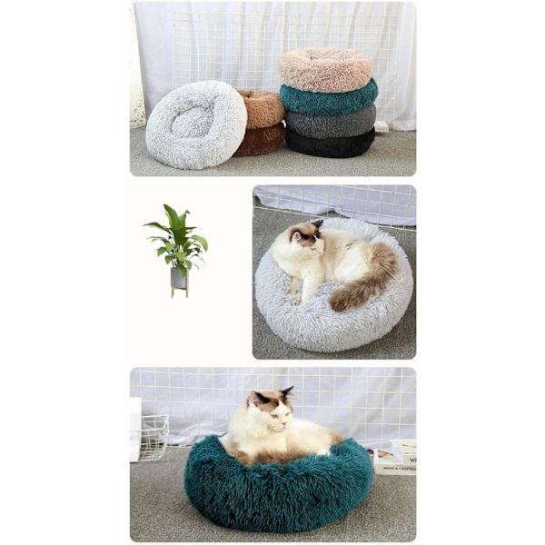 1 stk. (blandet farver) Hundekurv Rund Kattekurv Fluffy Dyrekurv Cush