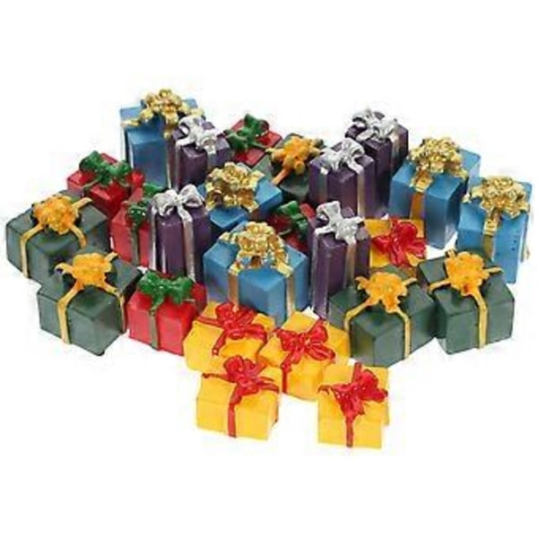 25 st Miniatyr Presentförpackning Dekor Dockhus Ornament Mini Presentförpackning Dockhus Dekoration