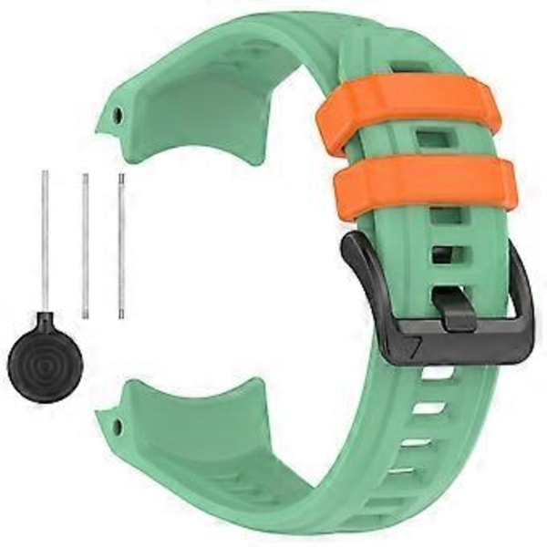Til Garmin Instinct 3 45mm Urrem 22mm Silikone Udskiftningsrem Rainforest Green + Orange