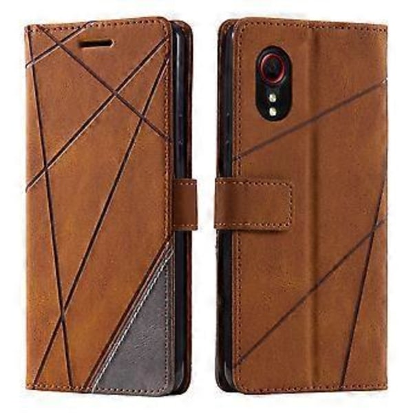 Plånboksfodral för Samsung Galaxy Xcover 5 Linjer Präglat PU Läder Telefonskal Style E
