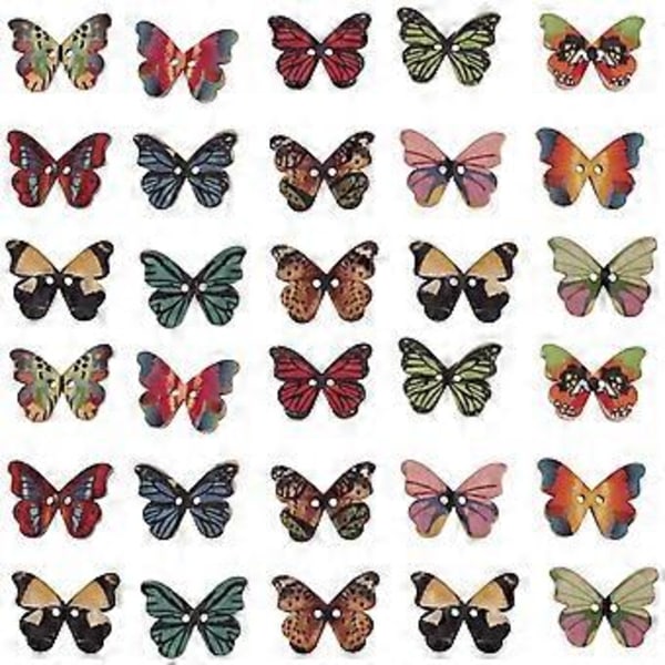 100 stk. 2 Hull Blandede Treknapper for Sying Scrapbooking DIY Håndverk