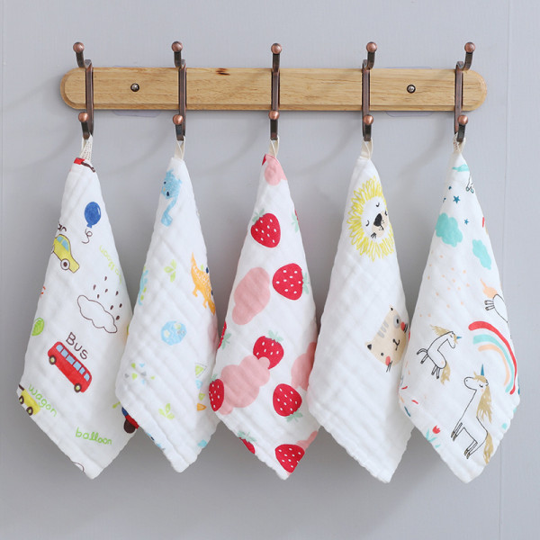 6 stk. Babyhåndklæder, Børnebomuldsmuslin Ansigtshåndklæder, 30x30cm Baby
