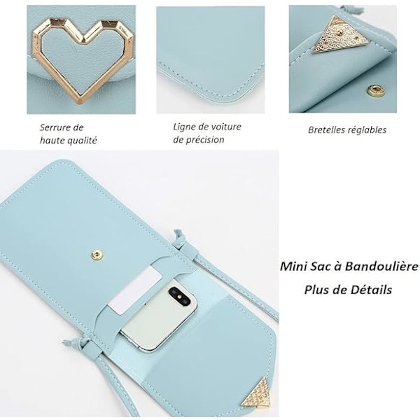 1 stk. Kvinders Crossbody Taske, Mini Telefon Taske, Transparent PU Læder