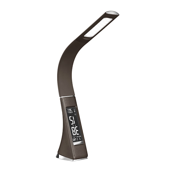 Brown-U2 5W LED skrivebordslampe, dæmpbar skærm, skrivebordslampe med alarm