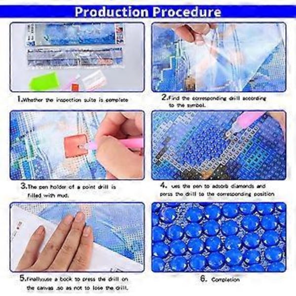 5D DIY Diamantmålning Komplett Kit - Blå Fåglar/30 * 40cm, Målning Broderi Korsstygn Diamantstygn efter Nummer för Barn Vuxna Väggkonst Gåvor Dec