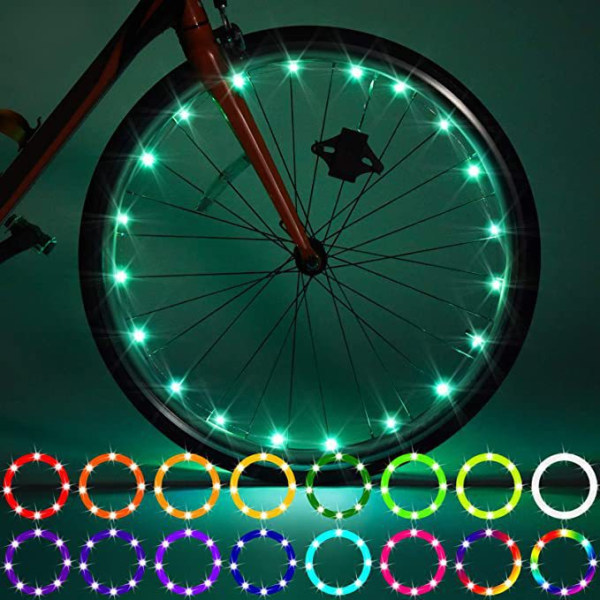 2-osainen rengas LED polkupyörän pyörän tuuli- ja palovalo B