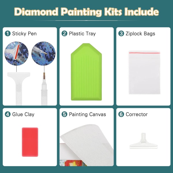 5D diamond painting , DIY Tiger Diamond Art Kit, 30 x 40 cm