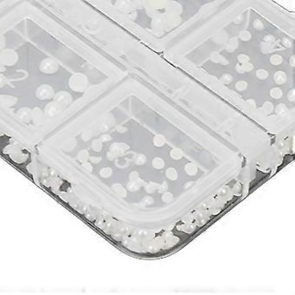 5 Esker Neglepynt Søte Perler Falske Rhinestones Neglekunst Dekor Manikyrepynt Hvit