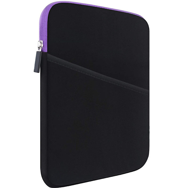 Tabletin suojakotelo lisätarviketaskulla, musta+violetti 12,9 tuumalle