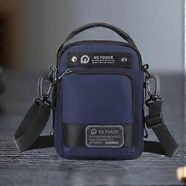 Axelväska för män Justerbar rem Lätt satchel Nylon Trendig midjeväska Crossbody-väska för shopping Utomhussport (Mörkblå) Dark Blue