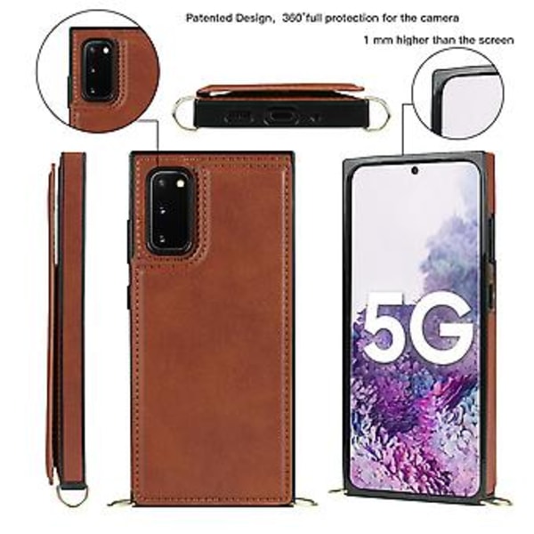Crossbody-fodral i TPU+PU för Samsung Galaxy S20 FE Brown