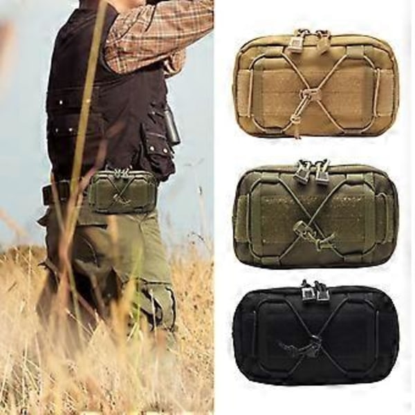 Verktygsväska Multifunktionell Bältesväska Taktisk Molle Horisontell Administratörsficka Verktygspåse Väska Plånbok Armégrön Army Green