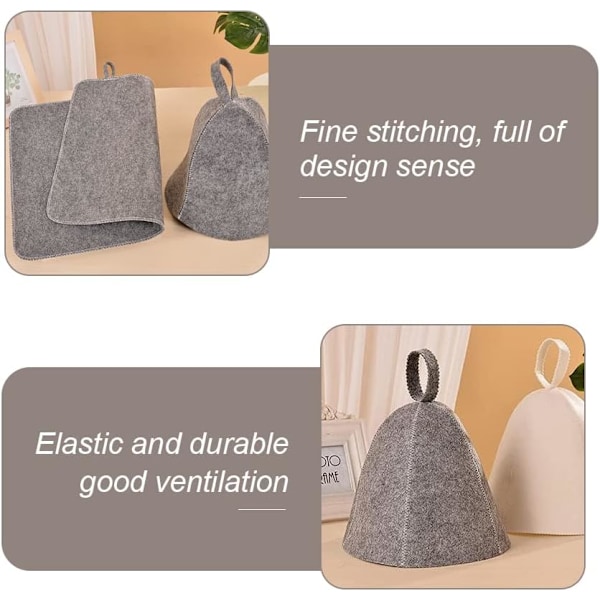 Bastuhatt Fällbar Naturlig Filt Ull Mössa Mjuk Solid Cloche Hatt fo