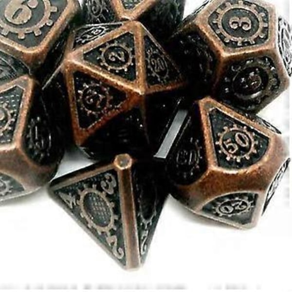 7 stk./pakke Polyhedral Zinklegering til Drageskæl DnD RPG Brætspil Terninger (03) 3