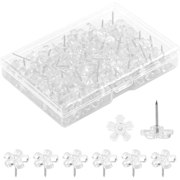 100 st transparenta tryckknappar, blomsternålar, dekorativa tryckknappar