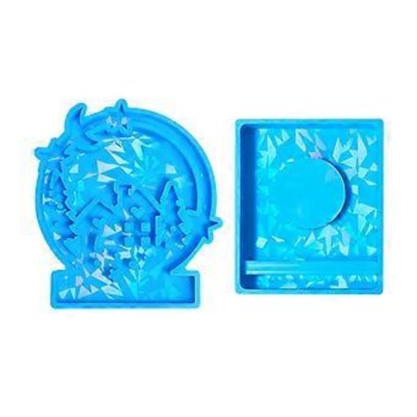 Hjerte Lysestake Silikonform Holografisk Lysbaseform Husformet Lysholderform DIY Ornamenter Hjemmedekorasjoner Style 2