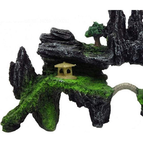 Kunstig dekoration til akvarium - Bjergsten - Resin 9X24X17cm