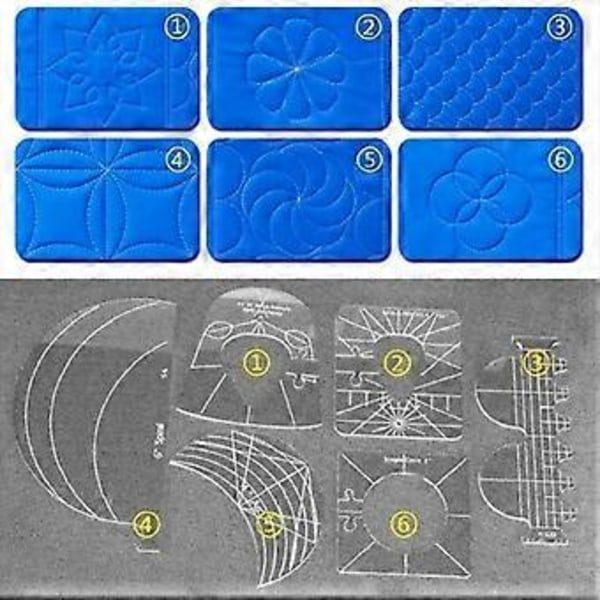 6 stk. Sylineal Multifunktion Broderi Quiltning Stopfod Begynder Quiltning