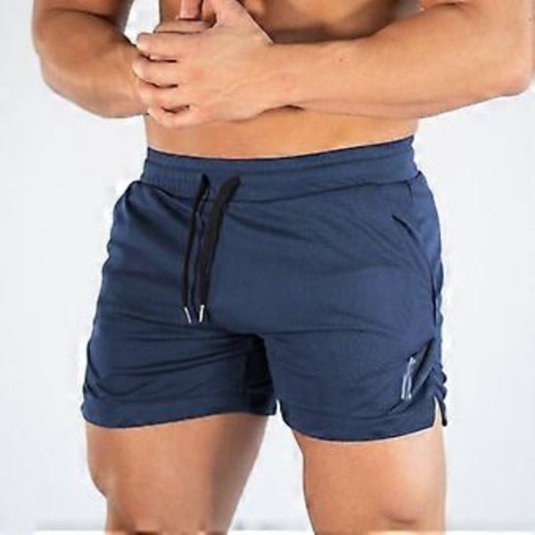 Träningsshorts för män Gymshorts Träning Bodybuilding Gym Sport Herr Casual Kläder Navy M