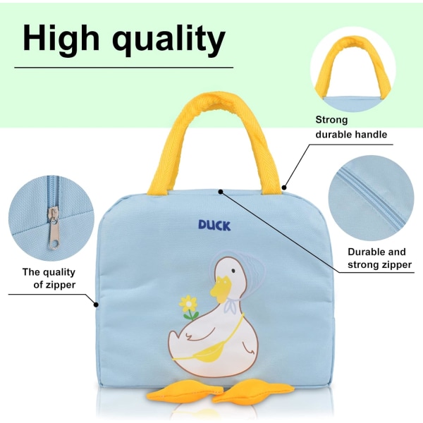 (Blue Duck) Lunchpåse Bärbar Lunchbox för kvinnor, män, barn och