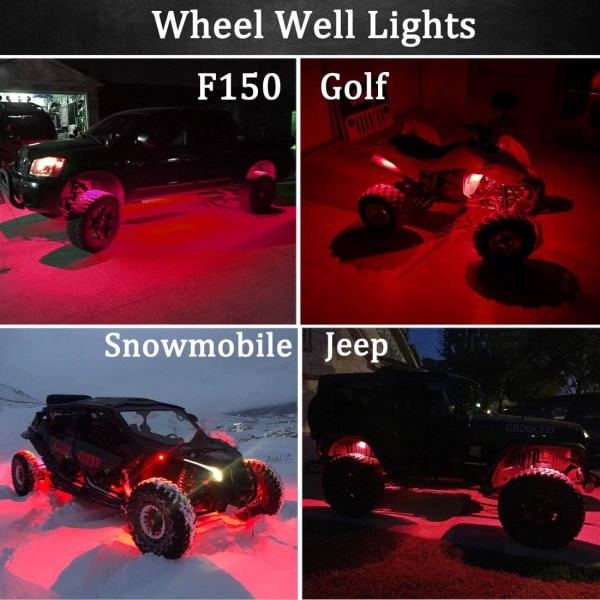 10 stk LED-steinlys, LED-skjermlys, hjulbrønnlys, LED
