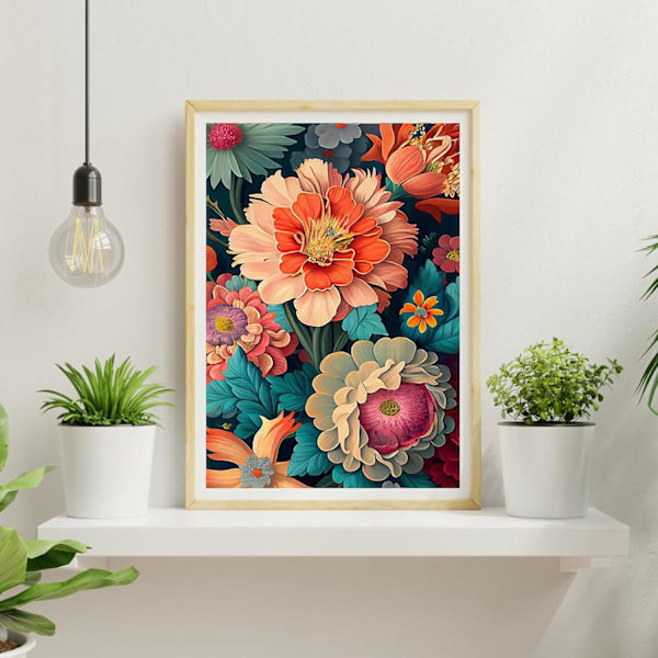 30x40cm  Pioner Diamantmålning för vuxna, 5D Blommor Diamant